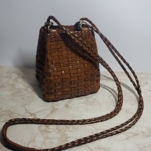 L. J. S Brown Woven Women's Crossbody Shoulder Bag